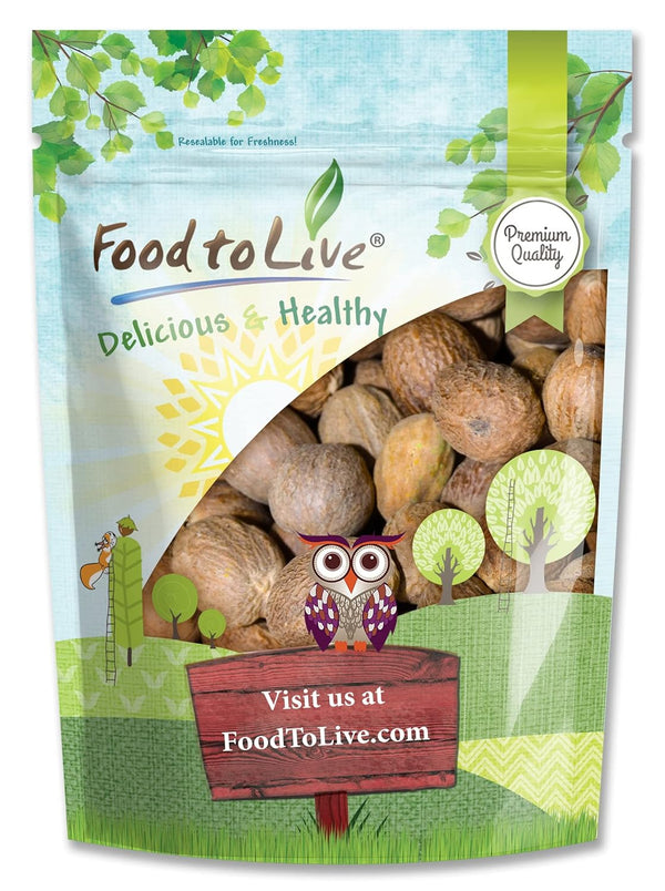 Food to Live Whole Nutmeg, 8 Ounces Aromatic Spice, Pure. Warm, Nutty