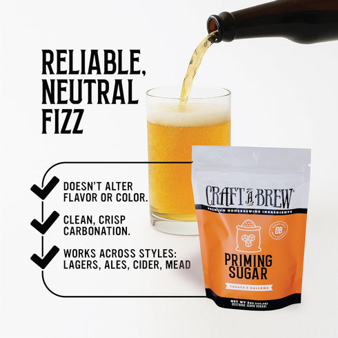 5 Pack 5 oz Craft A Brew - Priming Sugar - Dextrose - Corn Sugar - For At Home Beer Brewing - Prepares Homebrew