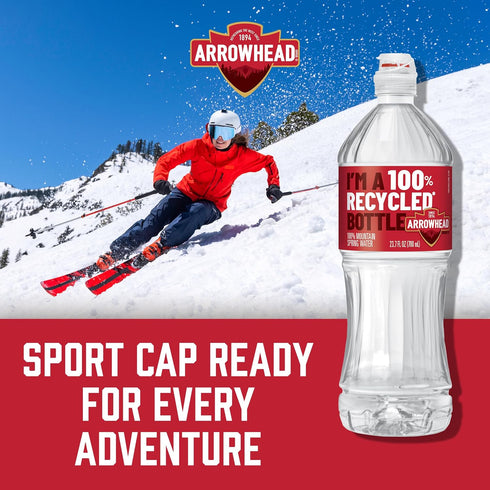 23.7 Oz Arrowhead Mountain Spring Water Bottles - Still Bottled Water with Naturally Occurring Minerals for Taste - Fl