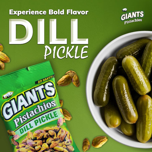 Packs, 3 oz (Pack 2) GIANTS Go Naked Dill Pickle Pistachios - Shelled Pistachios, Pistachio Nuts, Pistachios No shell