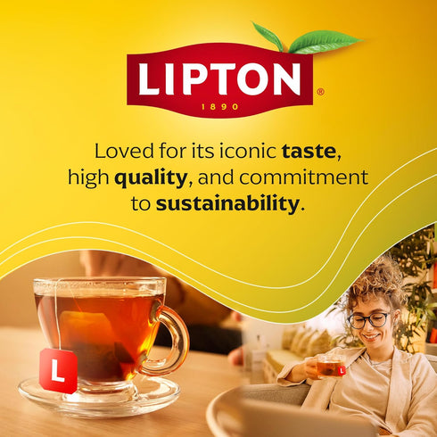 20 Lipton Smooth Mint with Lemon Peels Tea Bags, caffeine free Tea, Fruit and Herbal Tea, Individually Wrapped, Tea