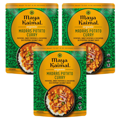Maya Kaimal Organic Indian Madras Potato Curry | Microwaveable, Ready to Eat,