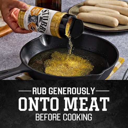 10.4 oz Stubbs Rub, Sweet Mustard, Tangy, Sweet & Smoky Flavor, Dry Barbecue Rub for Chicken Wings, Grilled Chicken