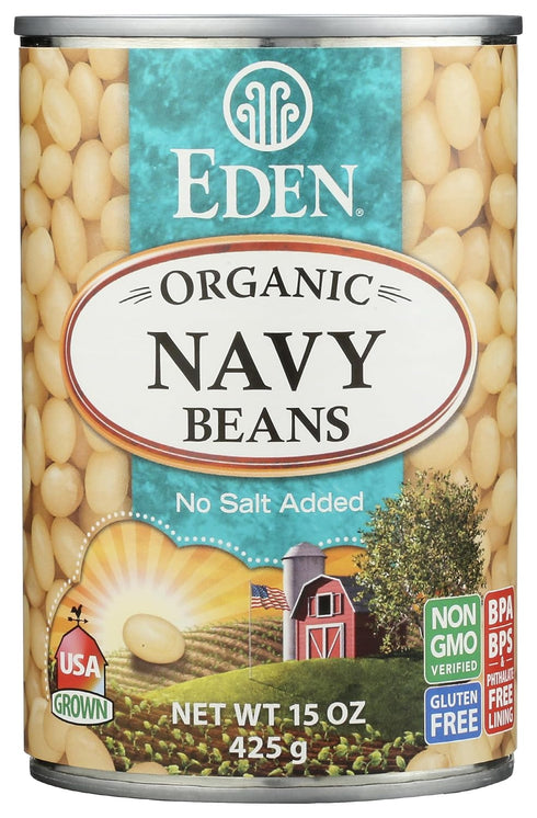 Eden Organic Navy Beans, 15 oz Can, Dry, Organic, Pearl Haricot, Yankee