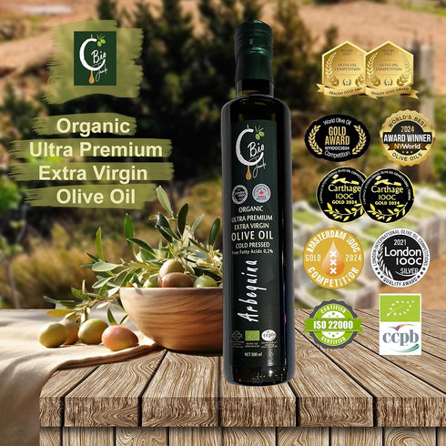 500 ML C Bio Jaoude Organic Extra Virgin Award Winning Olive Oil Imported from Lebanon