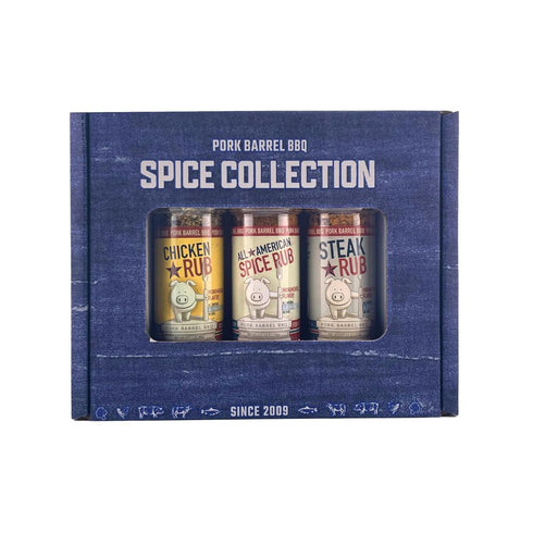 Pack 3.8 oz 4.5 oz 3 oz Pork Barrel BBQ Spice Collection Gift | Gifts for Men| All American Spice, Steak and Chicken