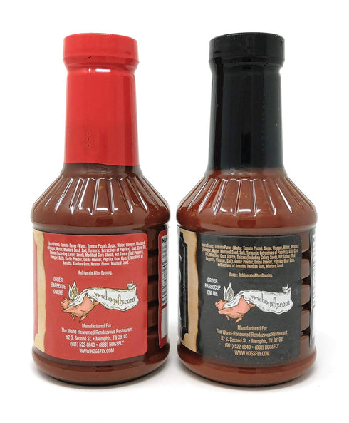 BUTO Pack (1lb 2oz (510g) Charlie Vergos Rendezvous - Original and Hot BBQ Sauce Combo Each)