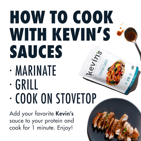 Kevin's Natural Foods Teriyaki Sauce - Paleo Simmer Sauce, Gluten Free, 3 Pack