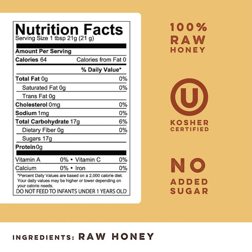 Country Wellbeing 16oz Goshen Amish Extremely Raw Acacia Honey - Unfiltered, Unprocessed, Pure & Natural - Harvested