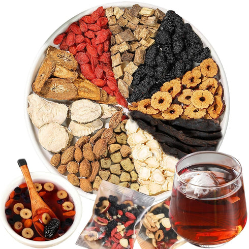 Kidney Tea Formula Ginseng Six Treasure Tea, 10 Precious Ingredients Formula, 260g/Box