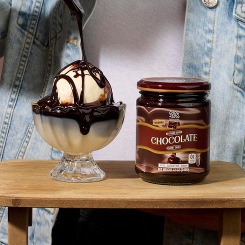 12 oz ChocZero Keto Chocolate Sauce, Sugar Free Hot Fudge, No Artifical Sweeteners, Low Carb Dessert & Ice Cream