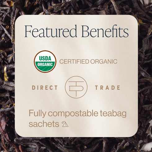 50 Count Rishi Tea Earl Grey Tea - Organic Sachet Tea Bags, Pure Black Tea with Bergamot Oil, Energizing & Caffeinated