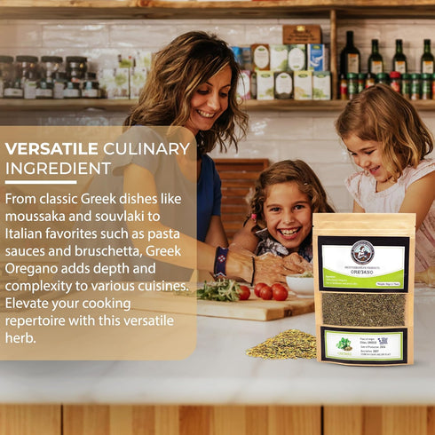 Greek Oregano Dried - Mediterranean Products Organic Oregano, Premium Leaves, Hand Picked, No Pesticides