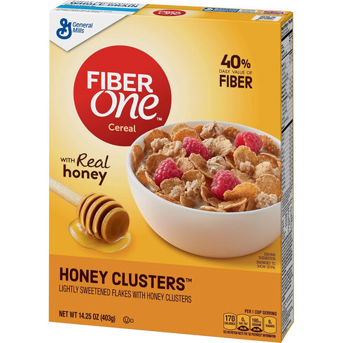 General Mills Cereals Fiber One Cereal, Strawberries and Vanilla Clusters, 13.2 oz