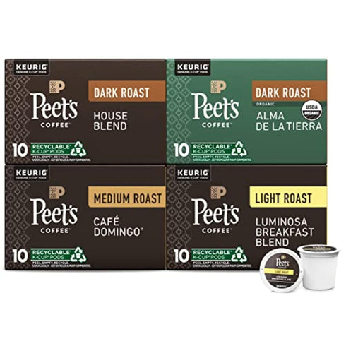 Peet's Coffee, Keurig K-Cup Pods Variety Pack, 100% Arabica Coffee - Luminosa