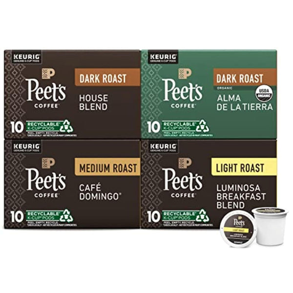 Peet's Coffee, Keurig K-Cup Pods Variety Pack, 100% Arabica Coffee - Luminosa