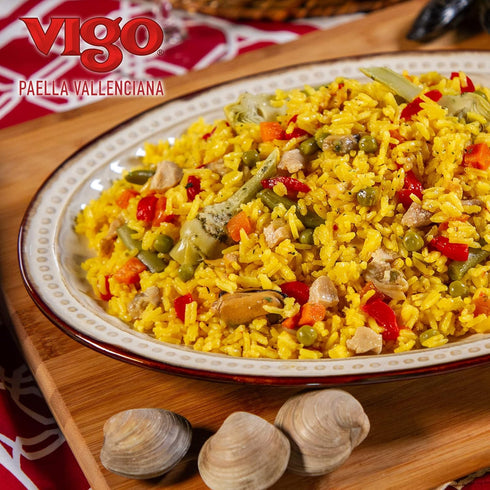 (8 (Pack 12)) Vigo Authentic Paella Valenciana, Completely Seasoned Yellow Rice & Seafood Dinner, Spanish Recipe Ounce