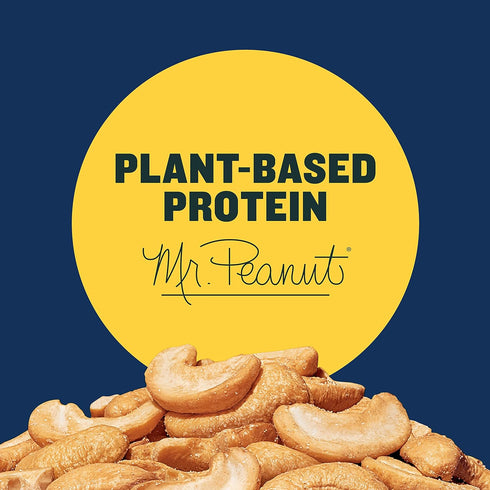 8oz (4 PLANTERS Salted Cashew Halves & Pieces, Party Snacks, Plant-Based Protein Canister)