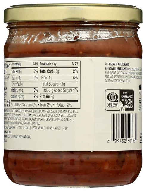 365 15 (Pack 2) by Whole Foods Market, Dip Black Bean Organic, Ounce