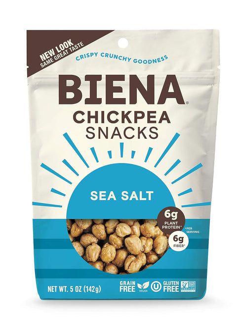 BIENA Chickpea Snacks, Sea Salt | Gluten Free | Vegan | Dairy