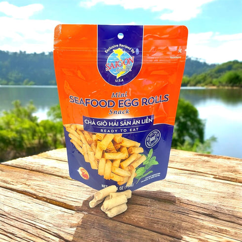 Generic 2 Packs 4 Oz 2 - Mini Seafood Egg Rolls Ready to Eat - Cha Gio Mini Hai San An Lien - per Bag with Bags per
