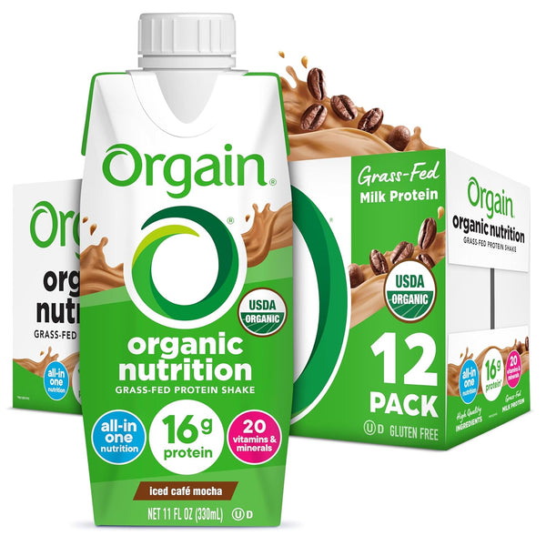 Orgain Organic Nutritional Protein Shake, Iced Caf Mocha - 16g Grass Fed