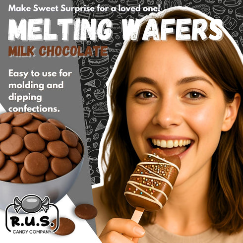 1 lb Milk Chocolate Melting Wafers Bulk for Dipping Strawberries Candy Making Molding Coating Baking Fondue Chocolate