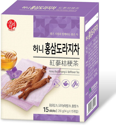 LENITH Songwon Honey Red Ginseng & Bellflower Tea 15 Powder Sticks (210g), Traditional