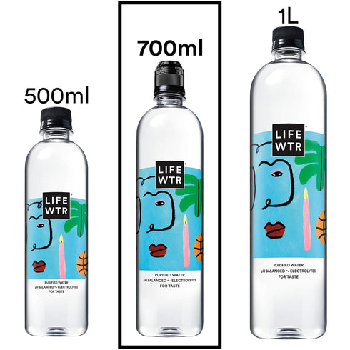 700 mL LIFEWTR, Premium Purified Water, pH Balanced with Electrolytes, Flip Cap Bottle