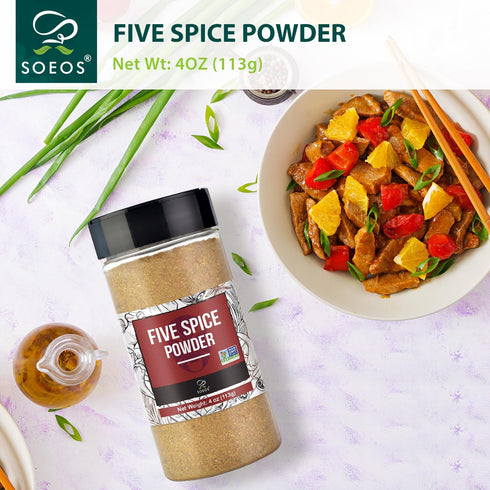 Soeos Chinese Five Spice - 4 Ounce Non-GMO Five Spice Powder, Chinese Seasoning, No Preservatives