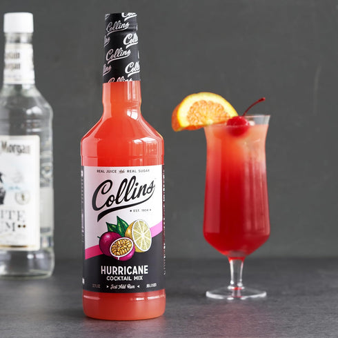 32 oz Collins Hurricane Mix, New Orleans Mardi Gras Cocktail MIxer, Made with Real Passion Fruit, Pineapple and Lemon