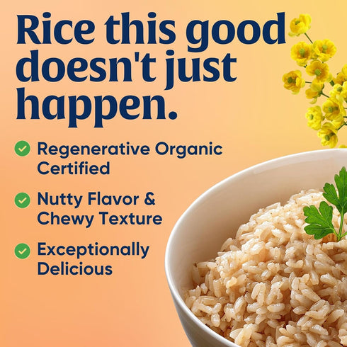 32 Oz (Pack 2) Lundberg Short Grain Brown Rice, Regenerative Organic Certified Slightly Nutty, Sticky Rice Responsibly