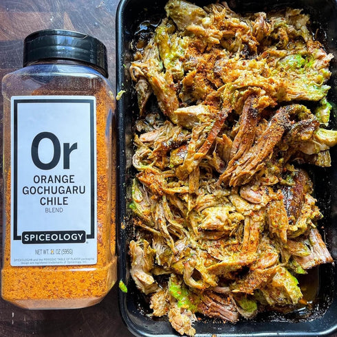 21 oz Spiceology Orange Gochugaru Chile Seasoning Sweet Heat Spice Blend with Korean Chile Flakes and Bright Citrus