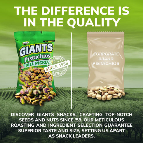 Packs, 3 oz (Pack 2) GIANTS Go Naked Dill Pickle Pistachios - Shelled Pistachios, Pistachio Nuts, Pistachios No shell
