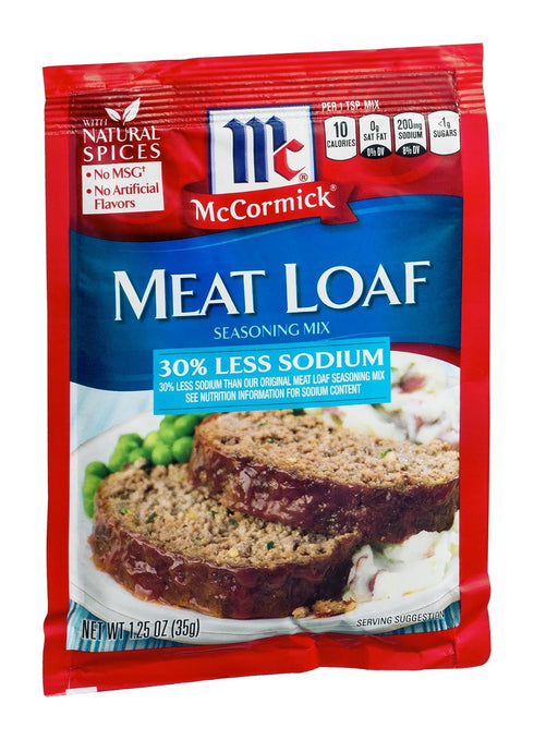 McCormick Meat Loaf Seasoning Mix 30% Less Sodium 1.25OZ (Pack of 24)