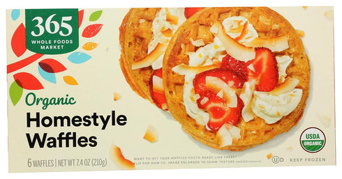 365 by Whole Foods Market , Organic Homestyle Waffles, 6 Pack, 7.4 oz