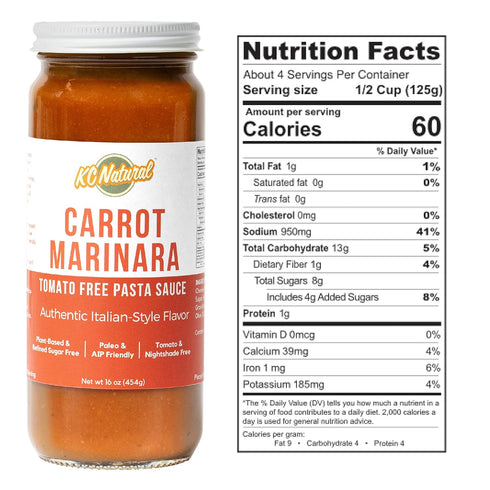 KC Natural - Paleo AIP No Tomato Carrot Marinara, 16 oz