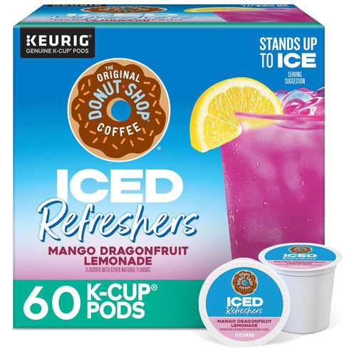 The Original Donut Shop Iced Refreshers, Mango Dragonfruit Lemonade Flavor, Keurig Single