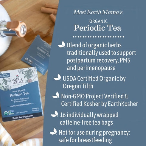 Earth Mama 32 Organic Periodic Tea | Herbal Tea to Support Hormone Balance, Reproductive and Menstrual Cycle Health |