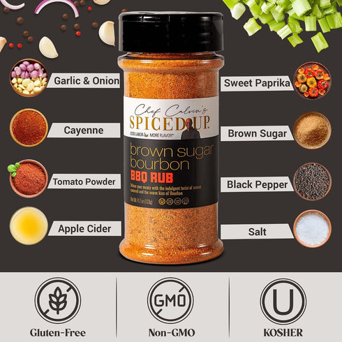 3 4.7 Oz Pcs Brown Sugar Bourbon Seasoning for Chicken, Beef & Pork | Bold Smoky Dry Steak Rub for Grilling, Gourmet