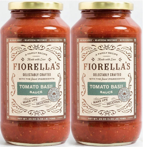 Fiorella's Tomato Basil Pasta Sauce - Tomato Sauce Made with Fresh Ingredients