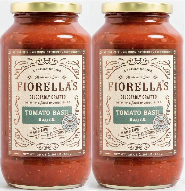 Fiorella's Tomato Basil Pasta Sauce - Tomato Sauce Made with Fresh Ingredients