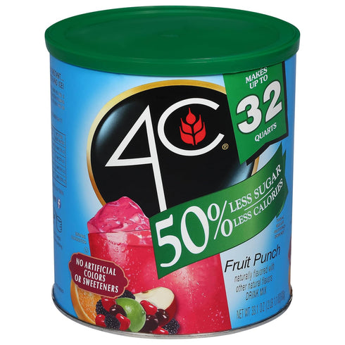 4C Reduced Sugar Powdered Drink Mix Canisters, Iced Tea 1 Pack, 28