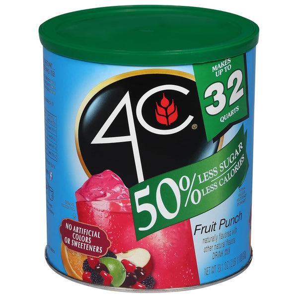 4C Reduced Sugar Powdered Drink Mix Canisters, Iced Tea 1 Pack, 28