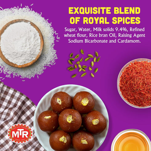 35.7 oz (Pack 2) MTR Gulab Jamun - Traditional Indian Sweet Soft & Melt-in-the-Mouth Texture Easy to Prepare at Home No