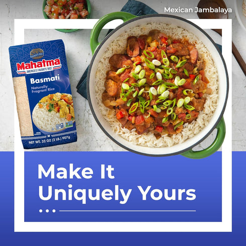 32-Ounce Mahatma Indian Basmati, Bag of Rice, Fluffy, Floral, and Nutty-Flavored Rice, Stovetop or Microwave