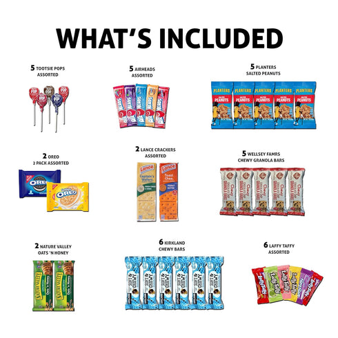 60 Count Pack Package Broadway Basketeers Snack Box Variety Care for Graduation Kids Teens Adults Family Military