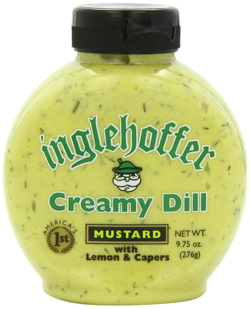 Inglehoffer Creamy Dill Mustard with Lemon & Capers, 9.75 Ounce Squeeze Bottle