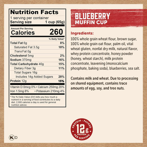Kodiak Cakes Minute Muffins, Mountain Blueberry, 2.29 Ounce, Pack of 12 (Packaging May Vary)