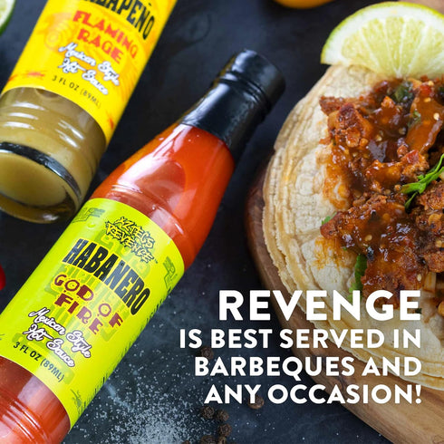 Pack 10 Set Aztecs Revenge Mexican Style Hot Sauce Variety - Hot Sauce Bottles Gift